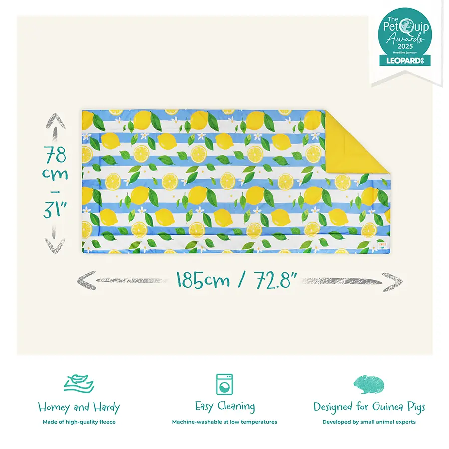 Plush Fleece Liner for Guinea Pigs | Lemon Amalfi Collection - Image 8