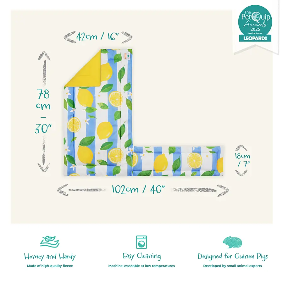 Plush Fleece Liner for Guinea Pigs | Lemon Amalfi Collection - Image 9